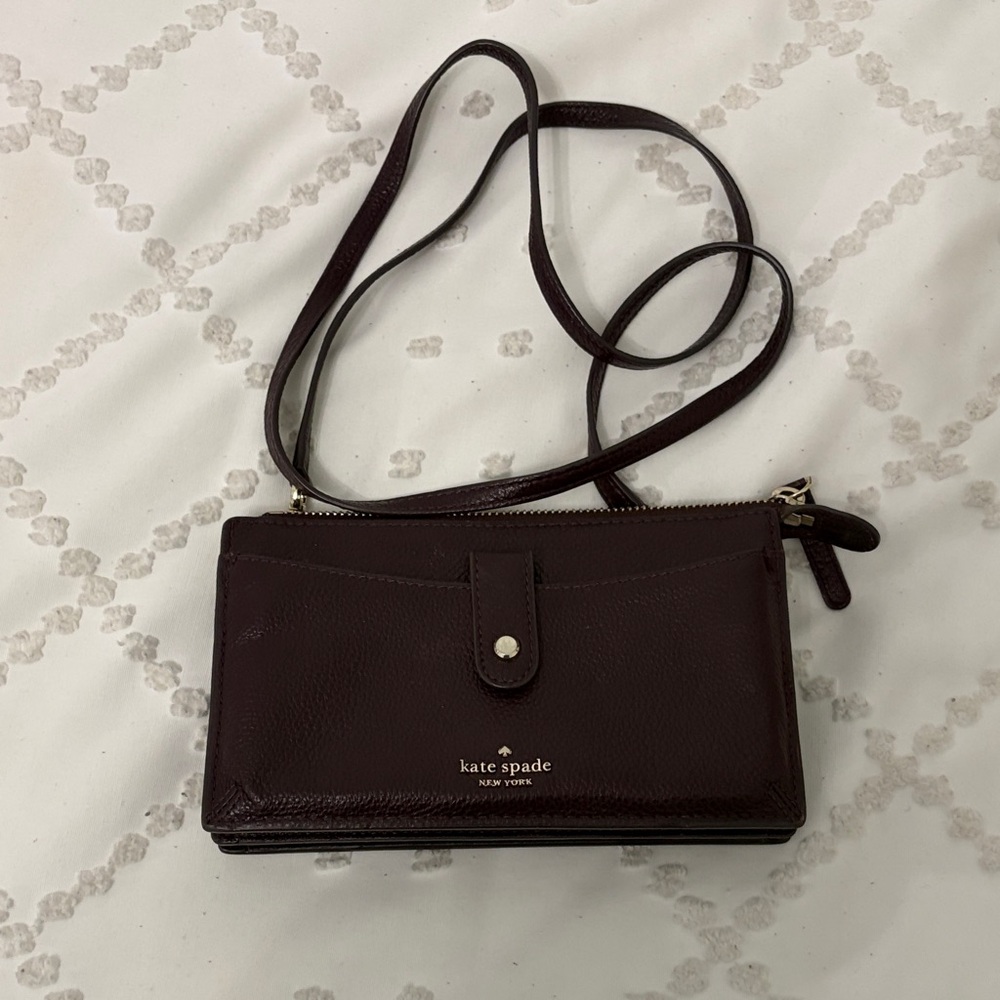 Kate Spade Small Dark Plum Brown Crossbody Bag